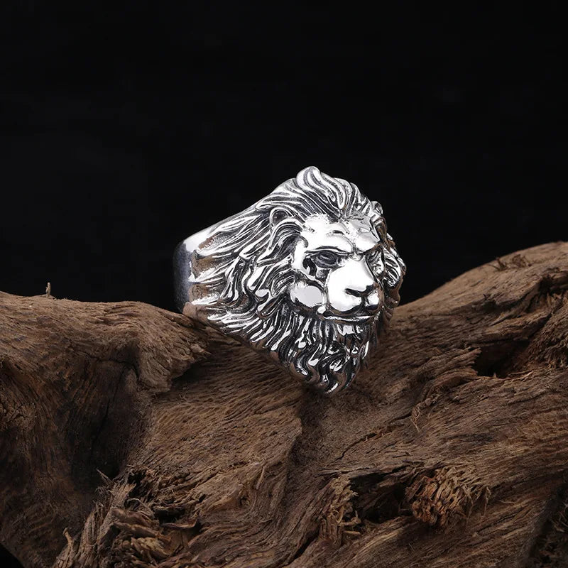 RG6721 Lion King 925 Silver Open Ring