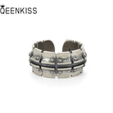 925 Sterling Silver Open Ring - Locomotive Track Design