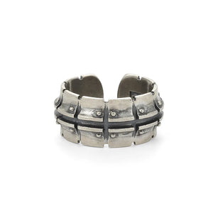 925 Sterling Silver Open Ring - Locomotive Track Design