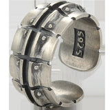 925 Sterling Silver Open Ring - Locomotive Track Design