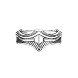 Knight 925 Silver Open Ring for Men
