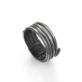 RG6773 Men's Retro Round 925 Sterling Silver Open Ring
