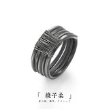 RG6773 Men's Retro Round 925 Sterling Silver Open Ring