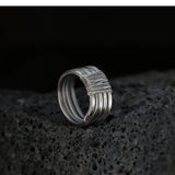 RG6773 Men's Retro Round 925 Sterling Silver Open Ring