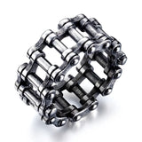 925 Sterling Silver Open Ring Men's Retro Chain Gift
