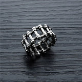 925 Sterling Silver Open Ring Men's Retro Chain Gift