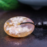 925 Silver Chalcedony Necklace Pendant Lucky Blessing