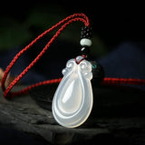Agate Chalcedony Pendant with Chain Jade Jewelry