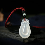 Agate Chalcedony Pendant with Chain Jade Jewelry