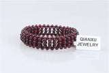 Burgundy-red Garnet Bracelet 4mm Beads Fine Jewelry