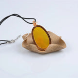 Chalcedony Dpopwater Necklace Pendant 925 Sliver Hand Carved