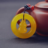 Hand Carved Chalcedony Necklace Pendant Lucky Blessing Fine Jewelry
