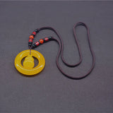 Hand Carved Chalcedony Necklace Pendant Lucky Blessing Fine Jewelry
