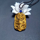 Dragon Necklace Pendant Tiger Eye Stone Jade Pendant Gem Jewelry