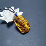 Dragon Necklace Pendant Tiger Eye Stone Jade Pendant Gem Jewelry