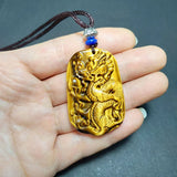 Dragon Necklace Pendant Tiger Eye Stone Jade Pendant Gem Jewelry