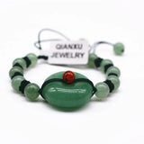 Natural Dongling Jade Bracelet Hand Carved Lucky Men Women's Jewelry