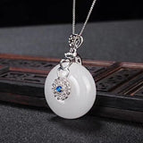 Natural Jade Necklace Pendant Circle Pendant Women's Jewelry