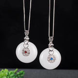 Natural Jade Necklace Pendant Circle Pendant Women's Jewelry