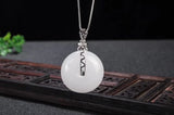 Natural Jade Necklace Pendant Circle Pendant Women's Jewelry