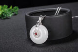 Natural Jade Necklace Pendant Circle Pendant Women's Jewelry