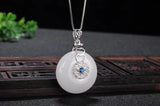 Natural Jade Necklace Pendant Circle Pendant Women's Jewelry