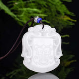 Natural Jade Double Dragon Sweater Necklace With Chain