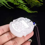 Natural Jade Double Dragon Sweater Necklace With Chain