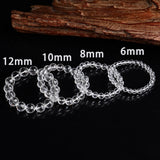 Natural Clear Crystal Beaded Bracelet with Diamond Section