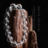 Natural Clear Crystal Beaded Bracelet with Diamond Section