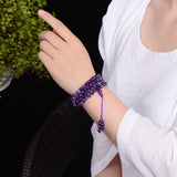 Purple Crystal Beaded Bracelet for Women - Gemstone Healing Jewelry