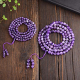 Purple Crystal Beaded Bracelet for Women - Gemstone Healing Jewelry
