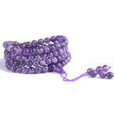 Purple Crystal Beaded Bracelet for Women - Gemstone Healing Jewelry