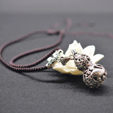 Thai Silver Necklace Pendant Vintage Gourd Hollowed Pendant Women's Jewelry