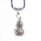 Thai Silver Necklace Pendant Vintage Gourd Hollowed Pendant Women's Jewelry