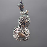 Thai Silver Necklace Pendant Vintage Gourd Hollowed Pendant Women's Jewelry