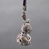 Thai Silver Necklace Pendant Vintage Gourd Hollowed Pendant Women's Jewelry