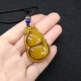 Tiger Eye Stone Necklace Pendant Gourd Pendant Jade Pendant