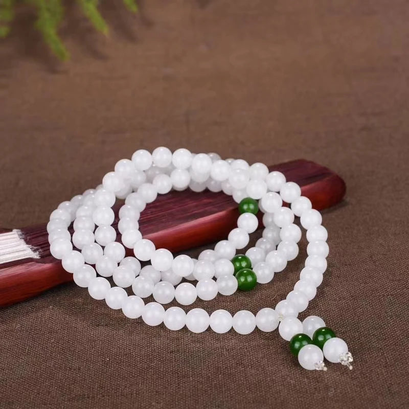 Jade Bracelet 6mm Bead Bracelet Men Jewelry Lucky Stretch Elastic Bracelet
