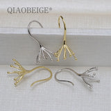 DIY Silver 925 Ear Hook Drop Earrings Women Baroque/Round Large Long Jewelry