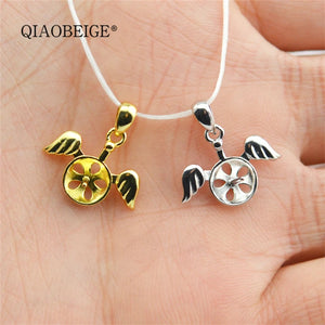 925 Silver Necklace Pendant Setting Angel Pearl Tray Blank Jewelry Finding