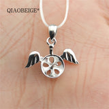925 Silver Necklace Pendant Setting Angel Pearl Tray Blank Jewelry Finding