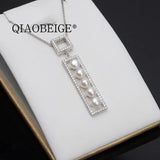 925 Silver 5-Pearl Tray Pendant 4.5-5mm DIY Accessory