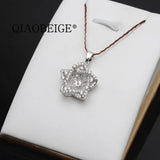925 Sterling Silver Pearl Pendant Mounting Single Flower Freshwater Pearl