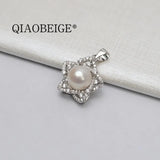 925 Sterling Silver Pearl Pendant Mounting Single Flower Freshwater Pearl