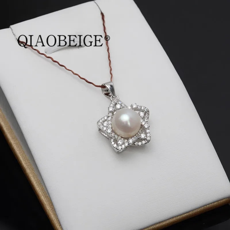 925 Sterling Silver Pearl Pendant Mounting Single Flower Freshwater Pearl