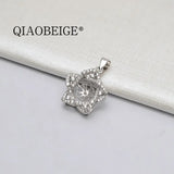 925 Sterling Silver Pearl Pendant Mounting Single Flower Freshwater Pearl