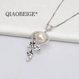925 Silver Flower Pendant Mount for 9-10mm Pearl