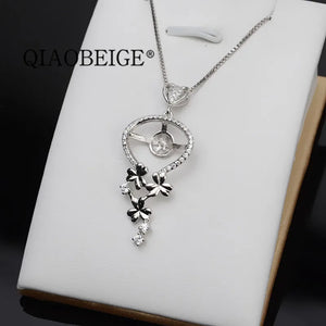 925 Silver Flower Pendant Mount for 9-10mm Pearl