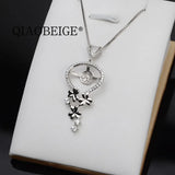 925 Silver Flower Pendant Mount for 9-10mm Pearl